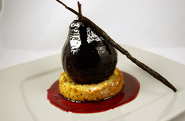 Poire pochée au Blaye Côtes de Bordeaux