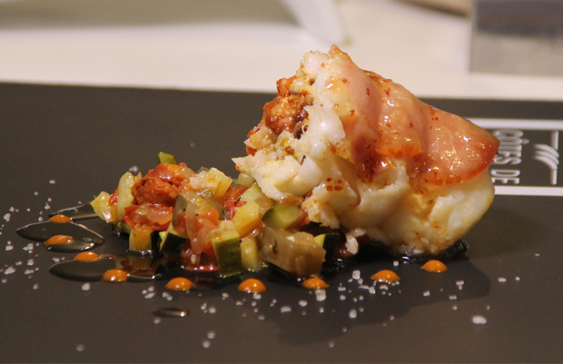 Dos de cabillaud lardé au chorizo sur compotée de fenouil